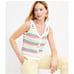 NWT LOFT White Rainbow Striped Button Sweater Tank - SIZE MEDIUM