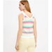 NWT LOFT White Rainbow Striped Button Sweater Tank - SIZE MEDIUM