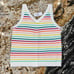 NWT LOFT White Rainbow Striped Button Sweater Tank - SIZE MEDIUM