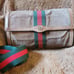 Gucci Ophidia Suede Sherry Web Striped Clutch Crossbody Two Way Bag Authentic
