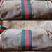 Gucci Ophidia Suede Sherry Web Striped Clutch Crossbody Two Way Bag Authentic