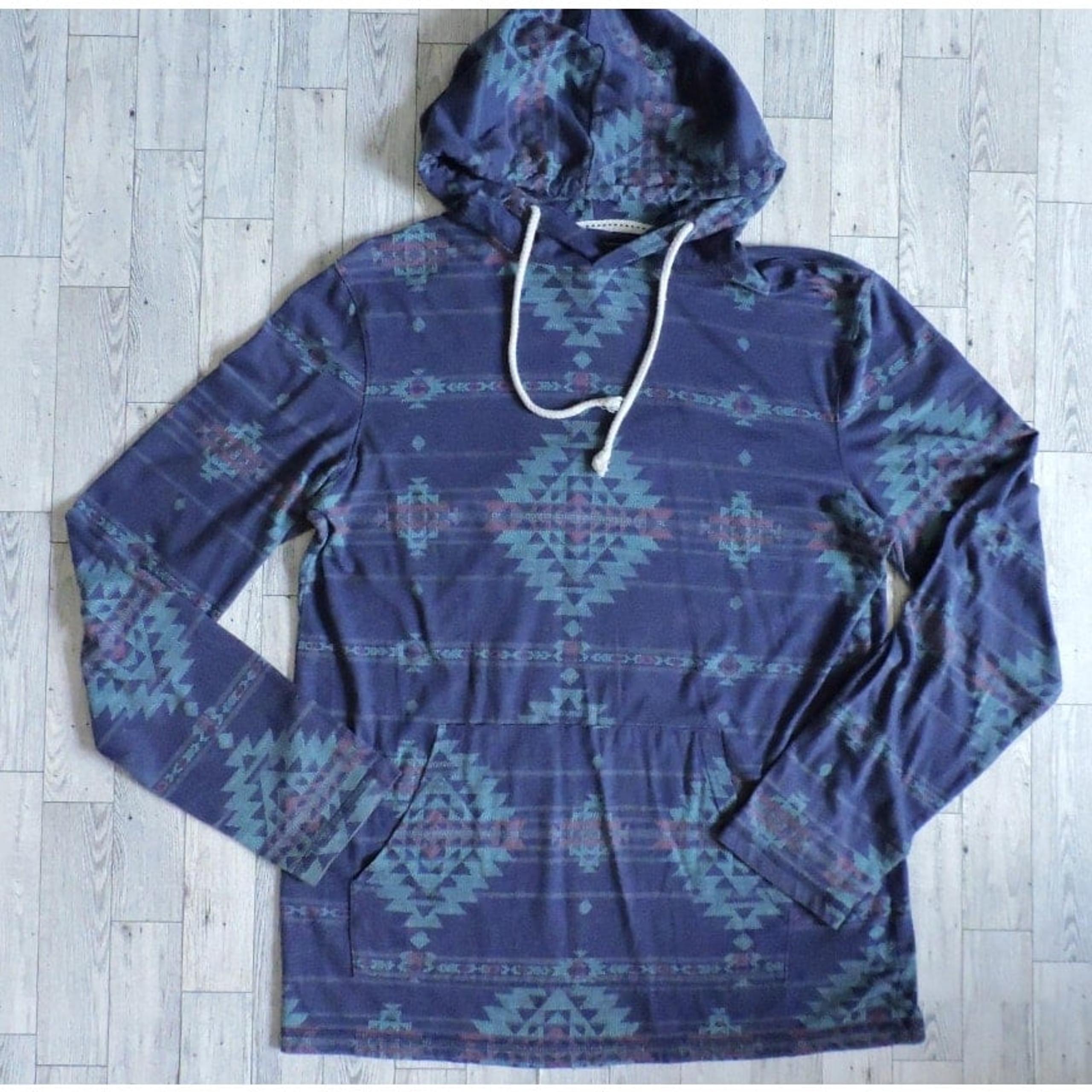 Urban Pipeline Men's Lightweight Drawstring Pullover Aztec Hooded Tee Medium