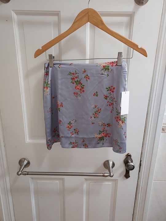 Reformation Veranda Silk Melba Purple Floral MIni Skirt