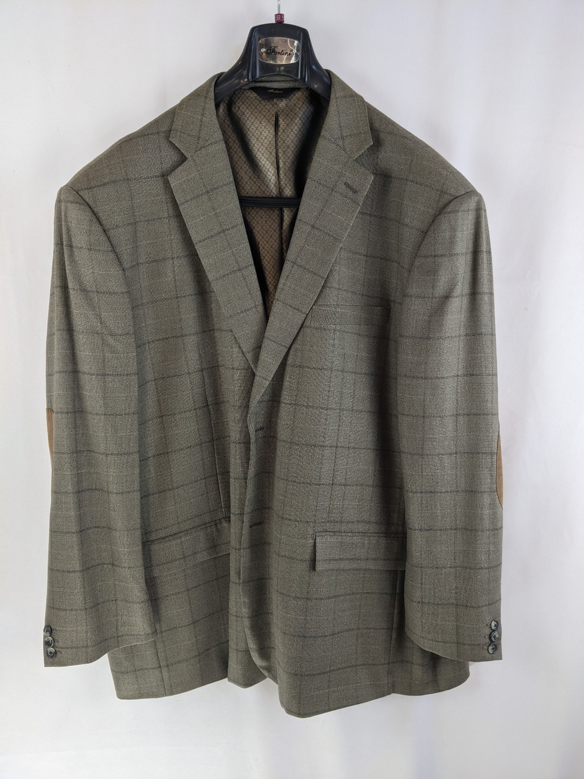 Fortini plaid blazer elbow patch 56R