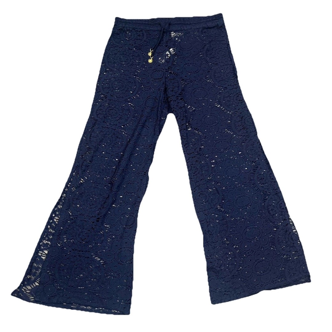 Sunshine 79 Revolve Women NAVY Crochet Lace Sheer Beach Coverup Pants NWT 142 L