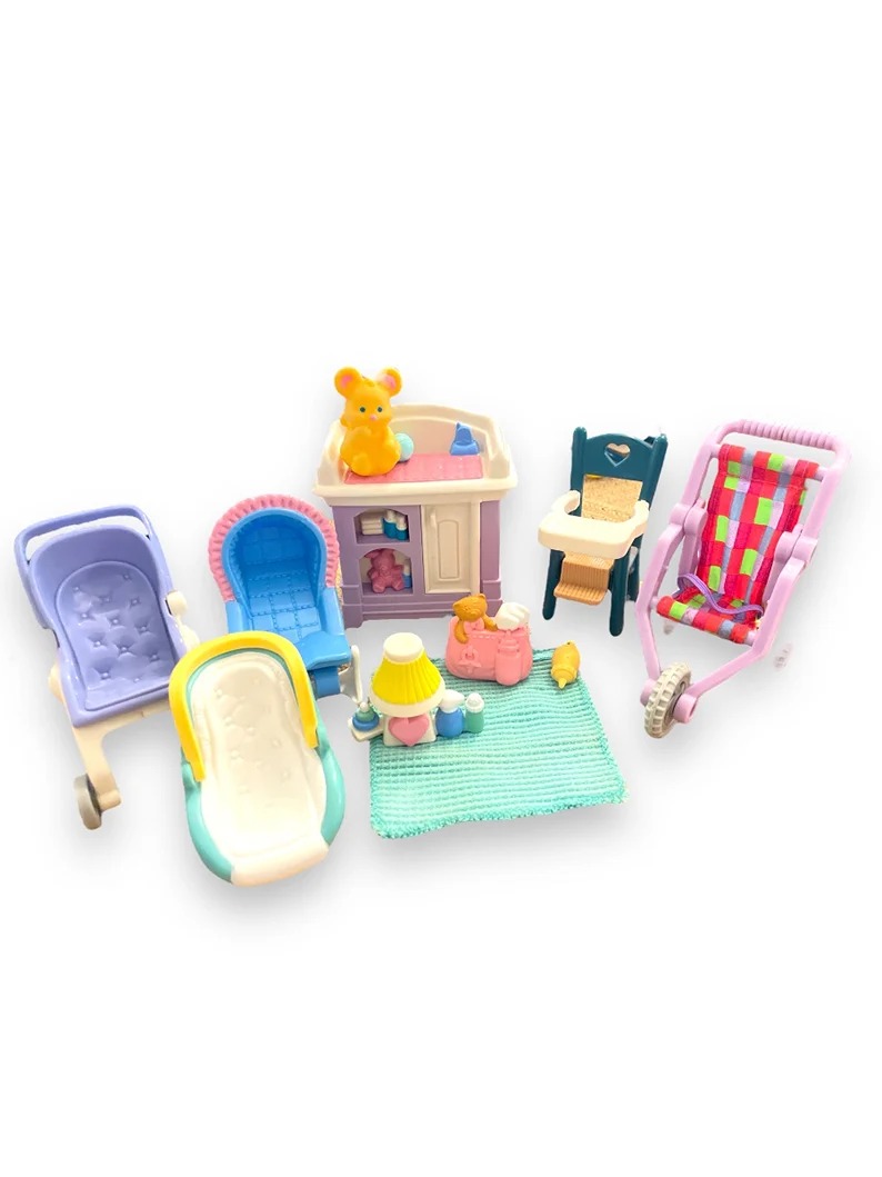 Fisher Price Loving Family Dollhouse | 10 Piece Lot Baby Related Items | 1:12 Sc