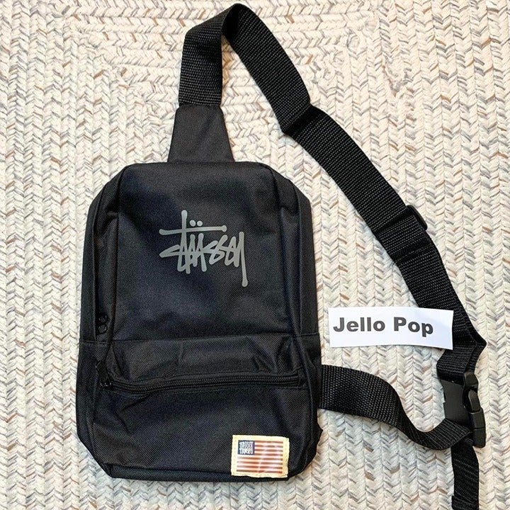Stussy black crossbody shoulder handbag bag