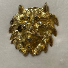 Gold lion Laloon vintage belt buckle