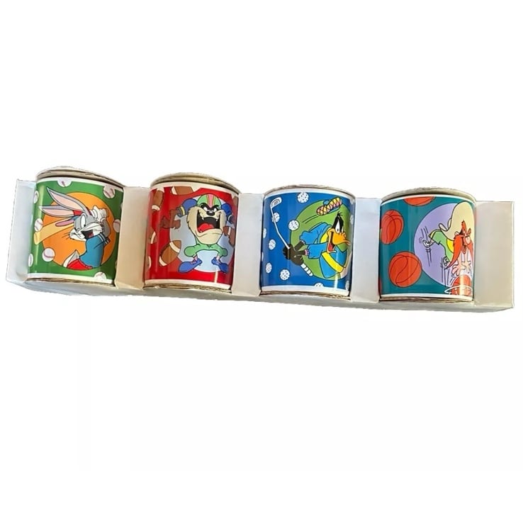 Vintage Looney Tunes Sports 1993 Sakura Warner Bros 12oz Coffee Mug Lot Of 4
