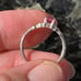 Emerald cut Genuine Ruby Silver Ring