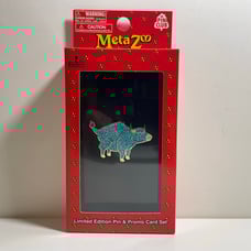 Metazoo Babe Blue Ox Pin + Promo Card 1st Edition Pin Set *In Hand*