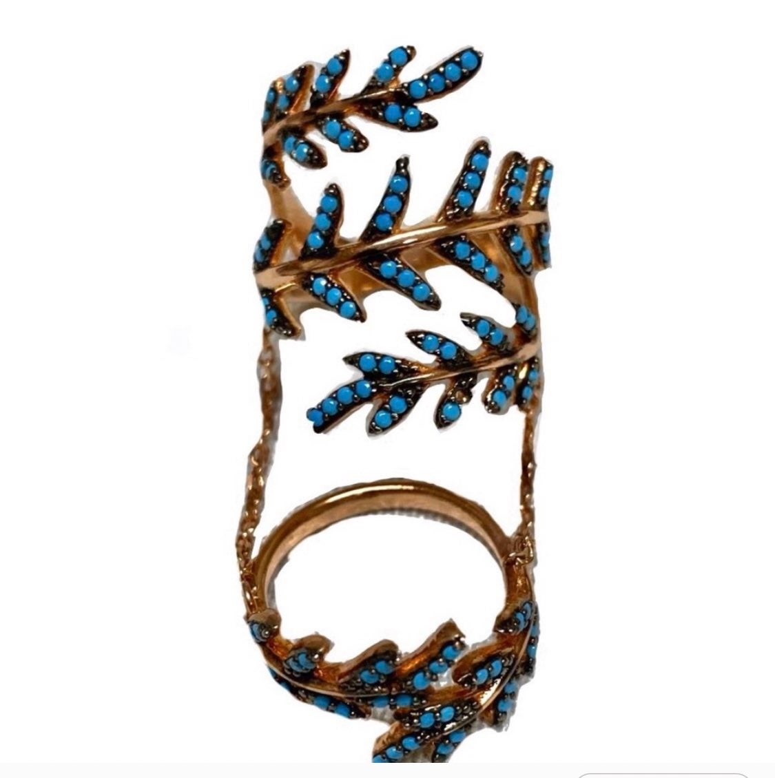 Sterling silver turquoise double ring