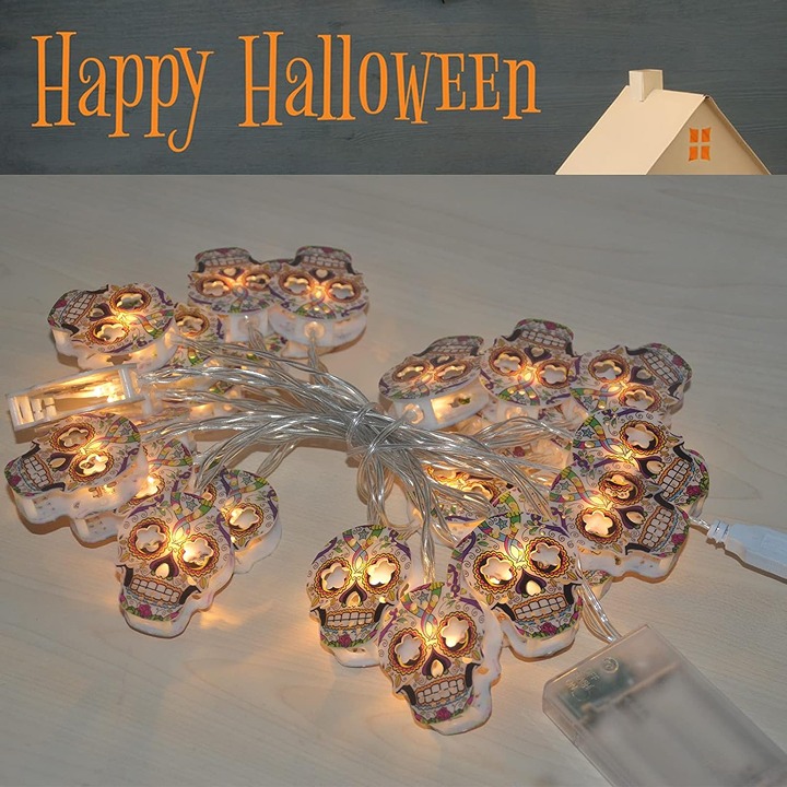 Halloween String Lights LED Skull Light-DGH45F