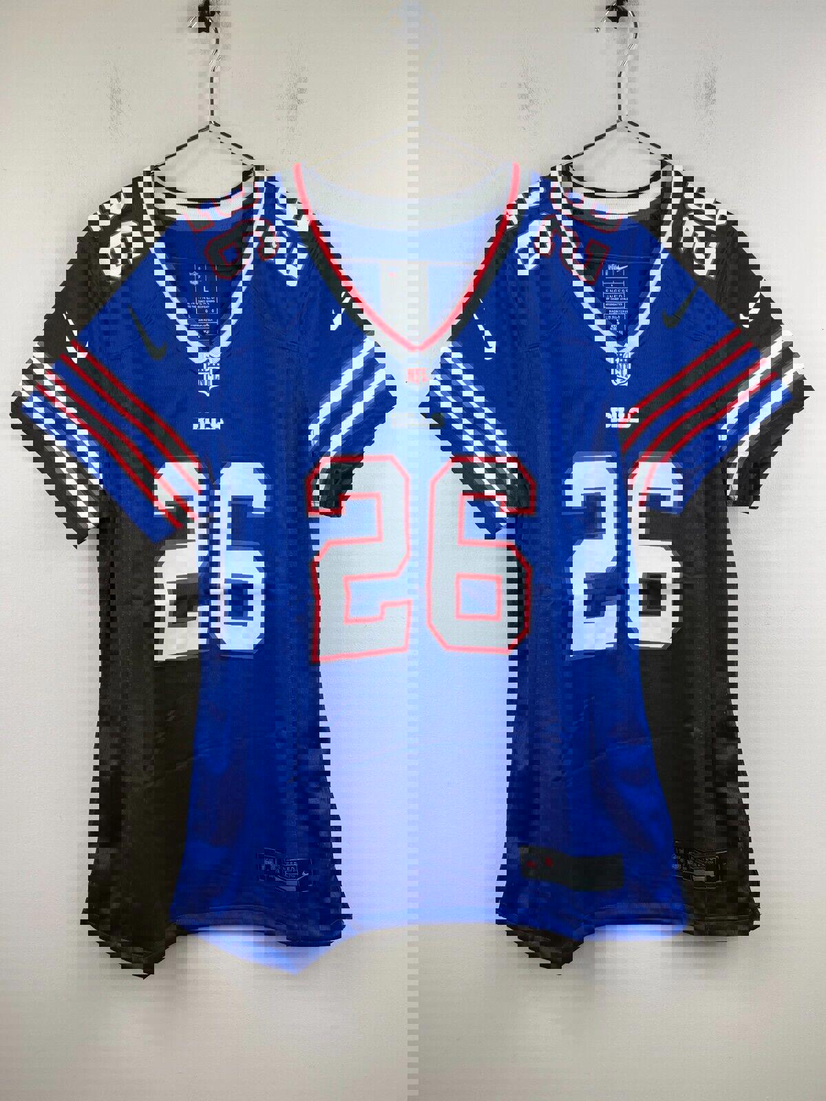 NWOT NFL #26 Ty Johnson Nike Buffalo Bills Womens Team Royal Blue Size L