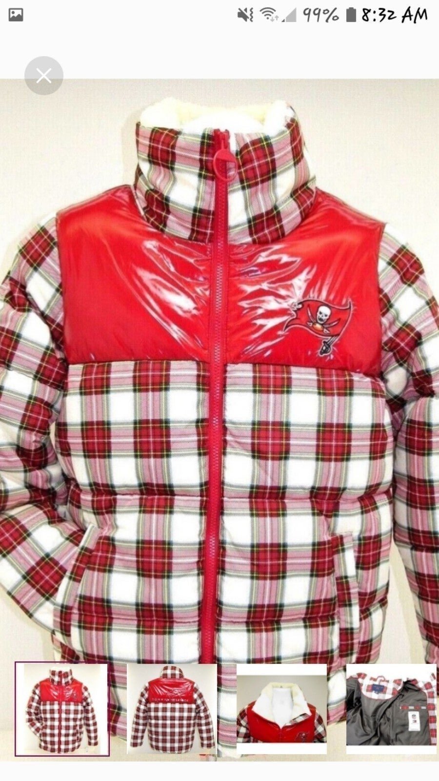 Tampa bay Buccaneers Tommy Hilfiger puffer jacket