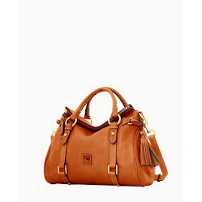 Dooney & Bourke - Italian Leather Florentine Satchel Handbag- Natural