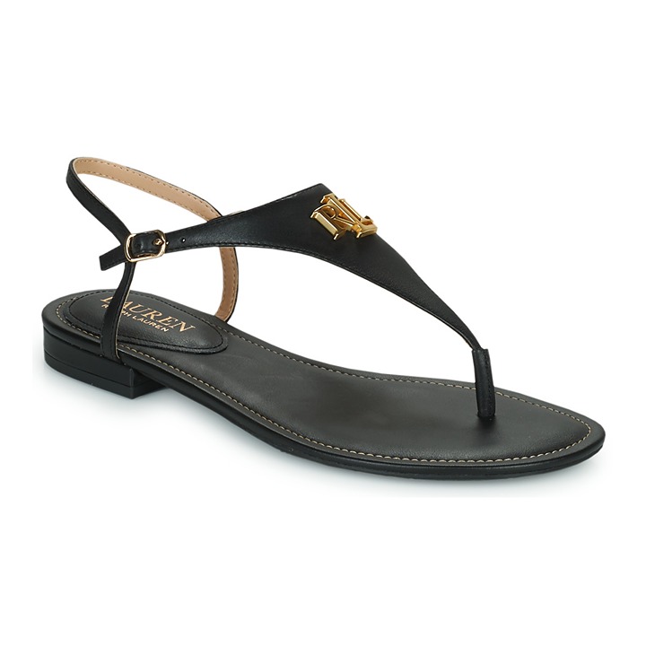 Lauren by Ralph Lauren Womens Ellington Flat Sandal 6 Polo Black