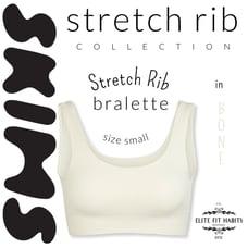 SKIMS Stretch Rib Bralette in Bone size Small