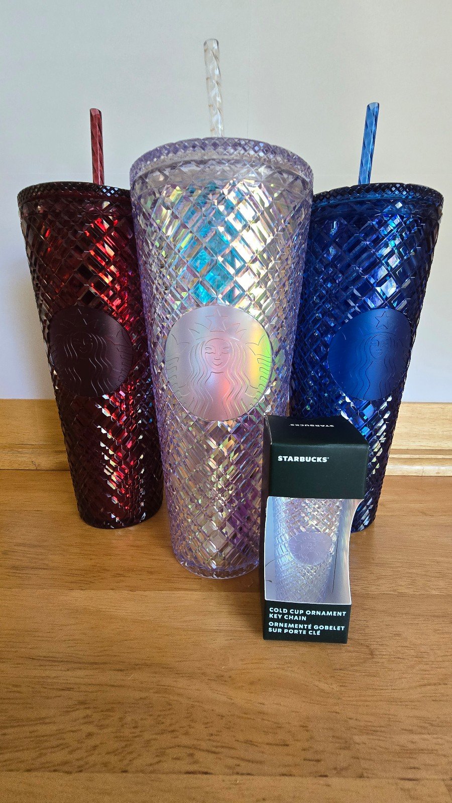 Starbucks Holiday White, Merlot & Azure Jeweled Cup Bundle