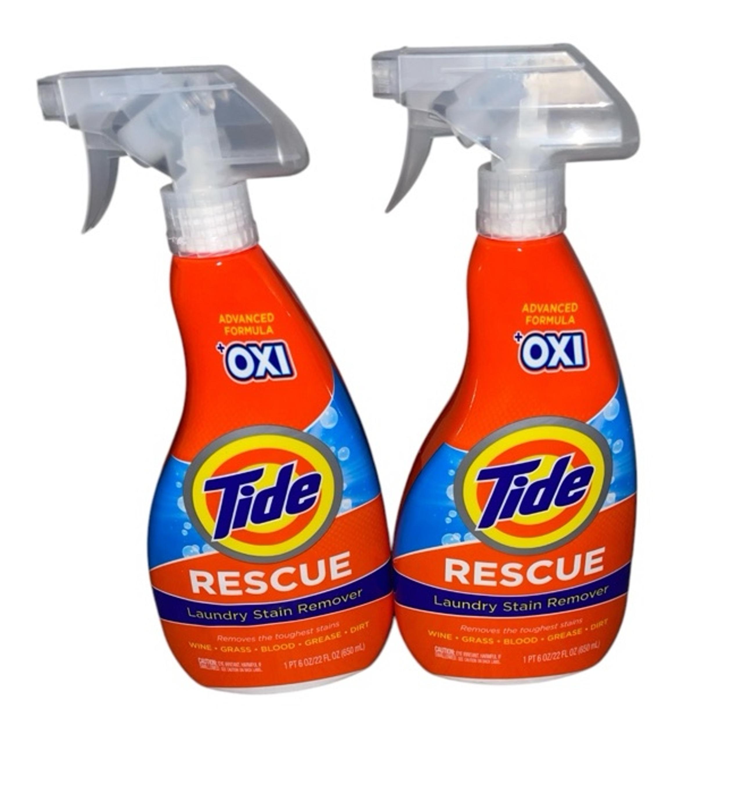 Lot of 2 Tide Rescue Laundry Stain Remover Spray W/ Oxi 22 Oz Each New