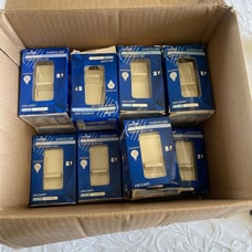Lot Of 13 Leviton 6631-LA Single Pole 600W Dimmer Optional Locator Light Almond