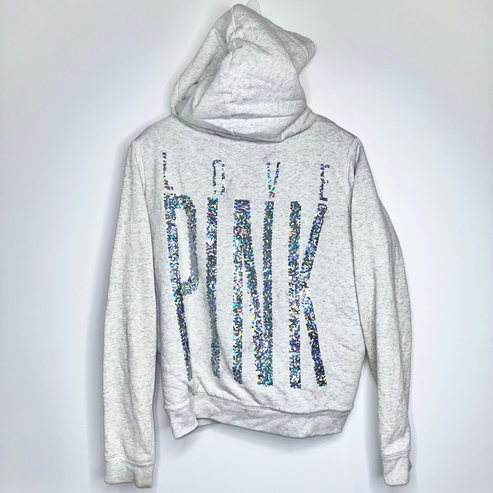 VS PINK Y2K Vintage Snow Leopard Bling Faux Fur Hoodie!