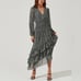 Astr Ruffle Chiffon Floral Dress