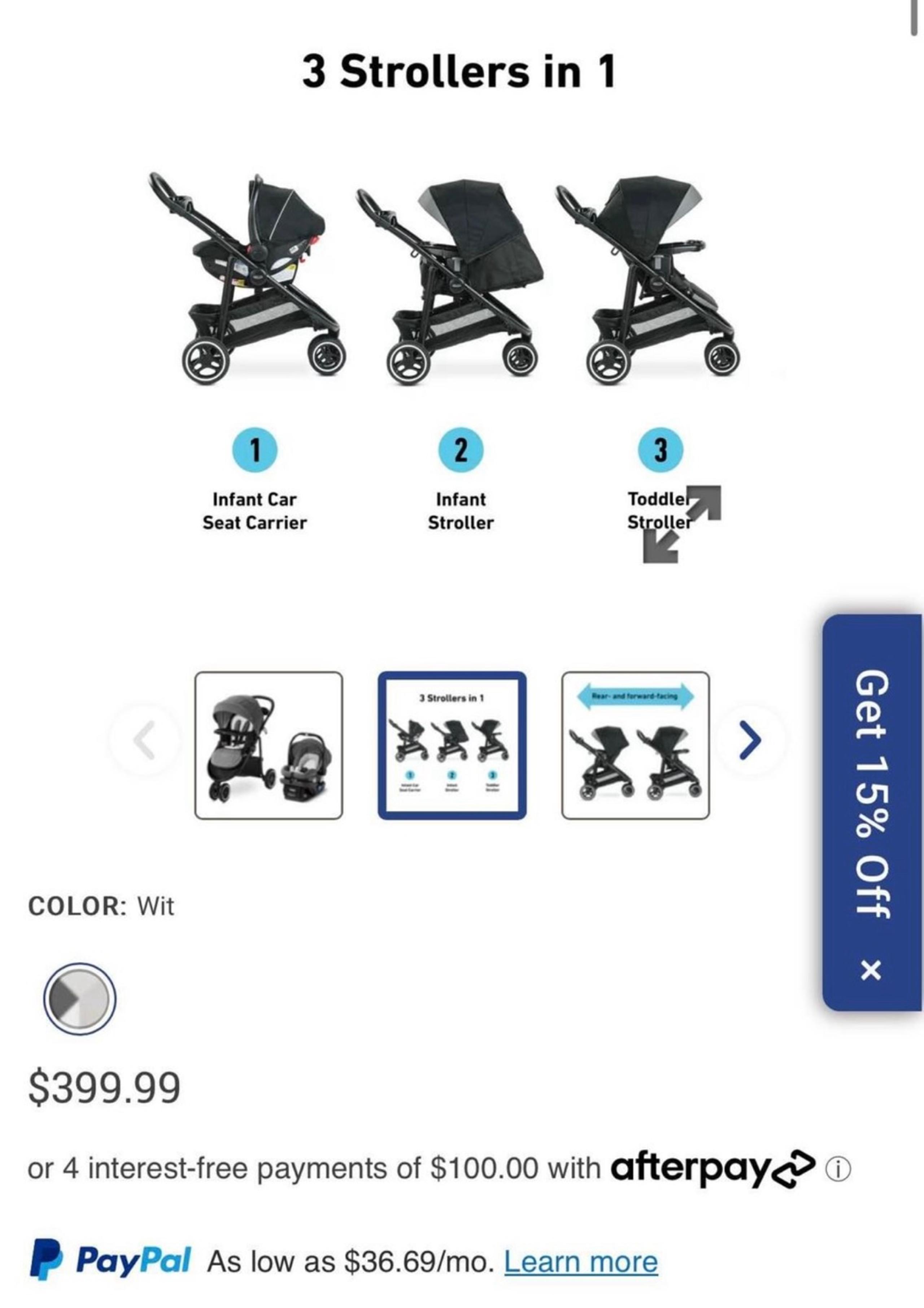Graco travel system stroller and car seat