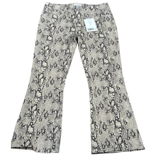 FRAME Le Crop the Serpent Mini Bootcut Jeans Womens Sz 31 Beige Snakeskin Denim