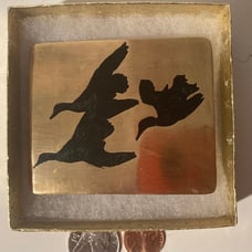 Vintage Metal Belt Buckle, Brass, Ducks, Mallards, Geese, Hunting, Nature, Wildl