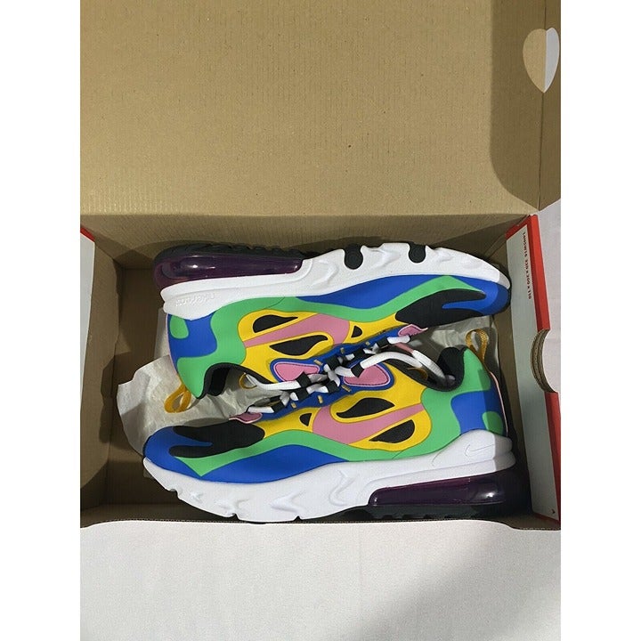 New Youth Size 6Y Magic Flamingo Nike Air max 270 React (GS) Running Shoes