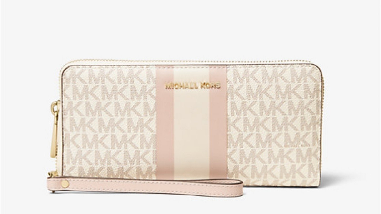 Michael Kors Logo Stripe Continental Travel Large Wallet