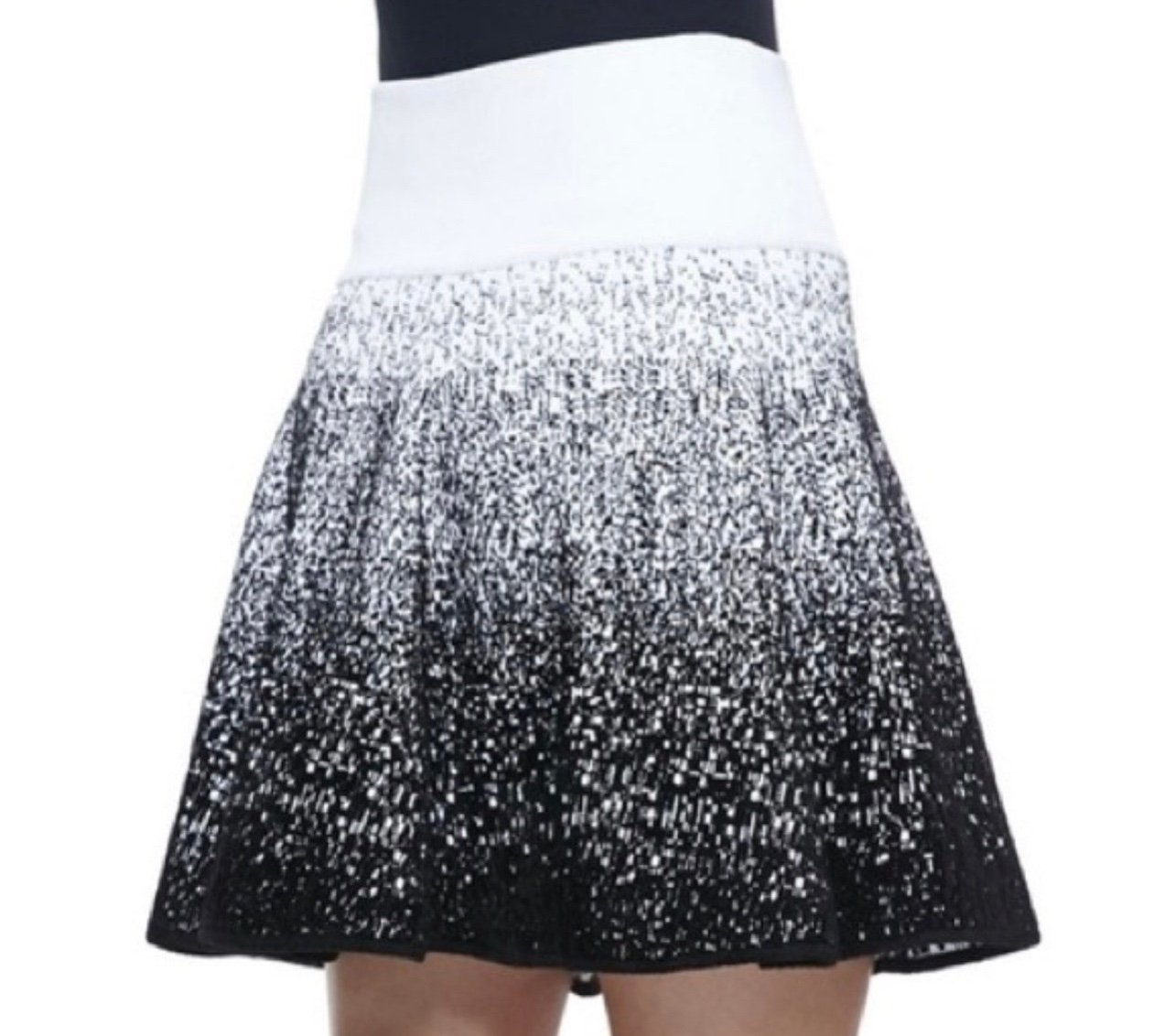 A.L.C black and white heavy knit circle skirt