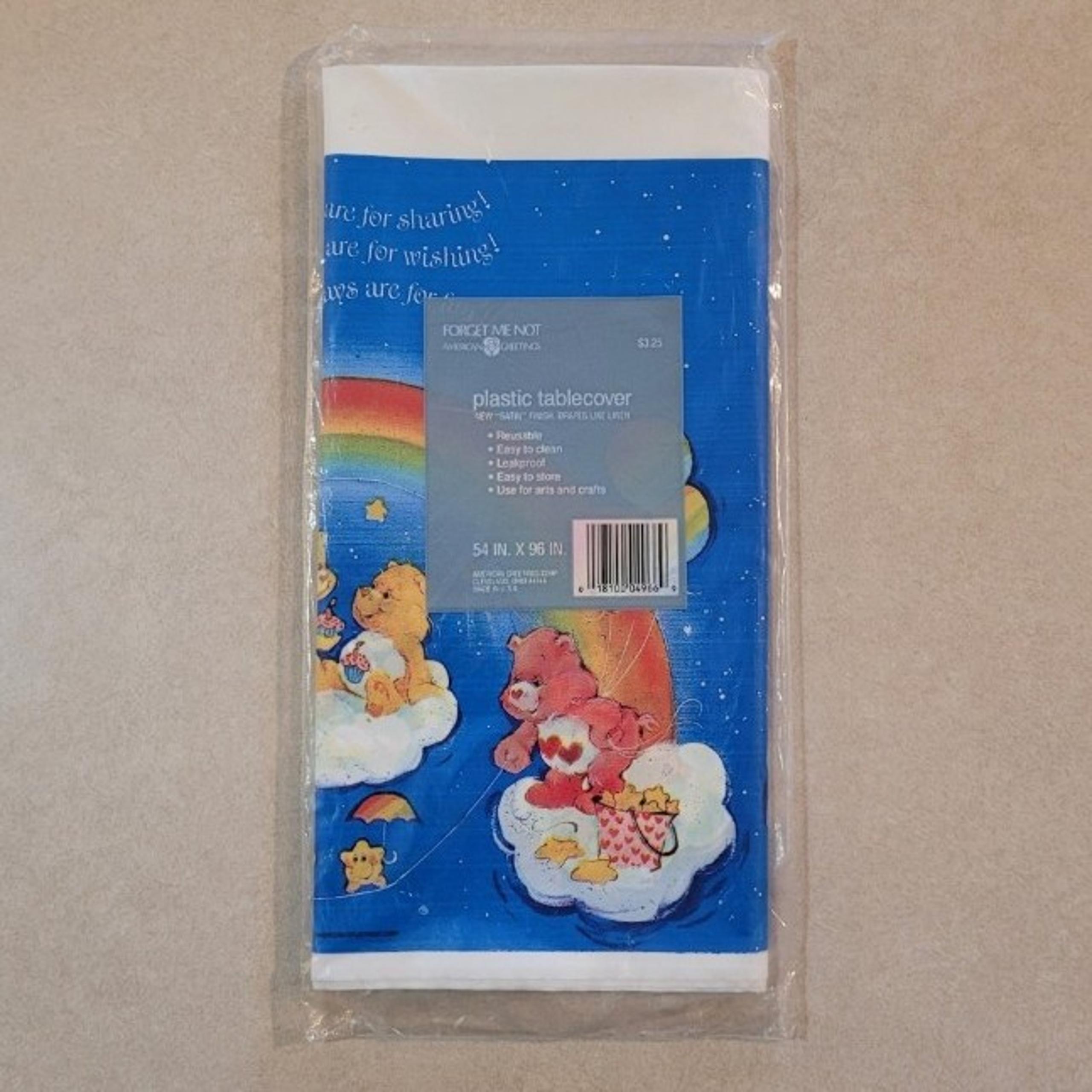 1984 Care Bears Plastic Table Cloth (Blue)
