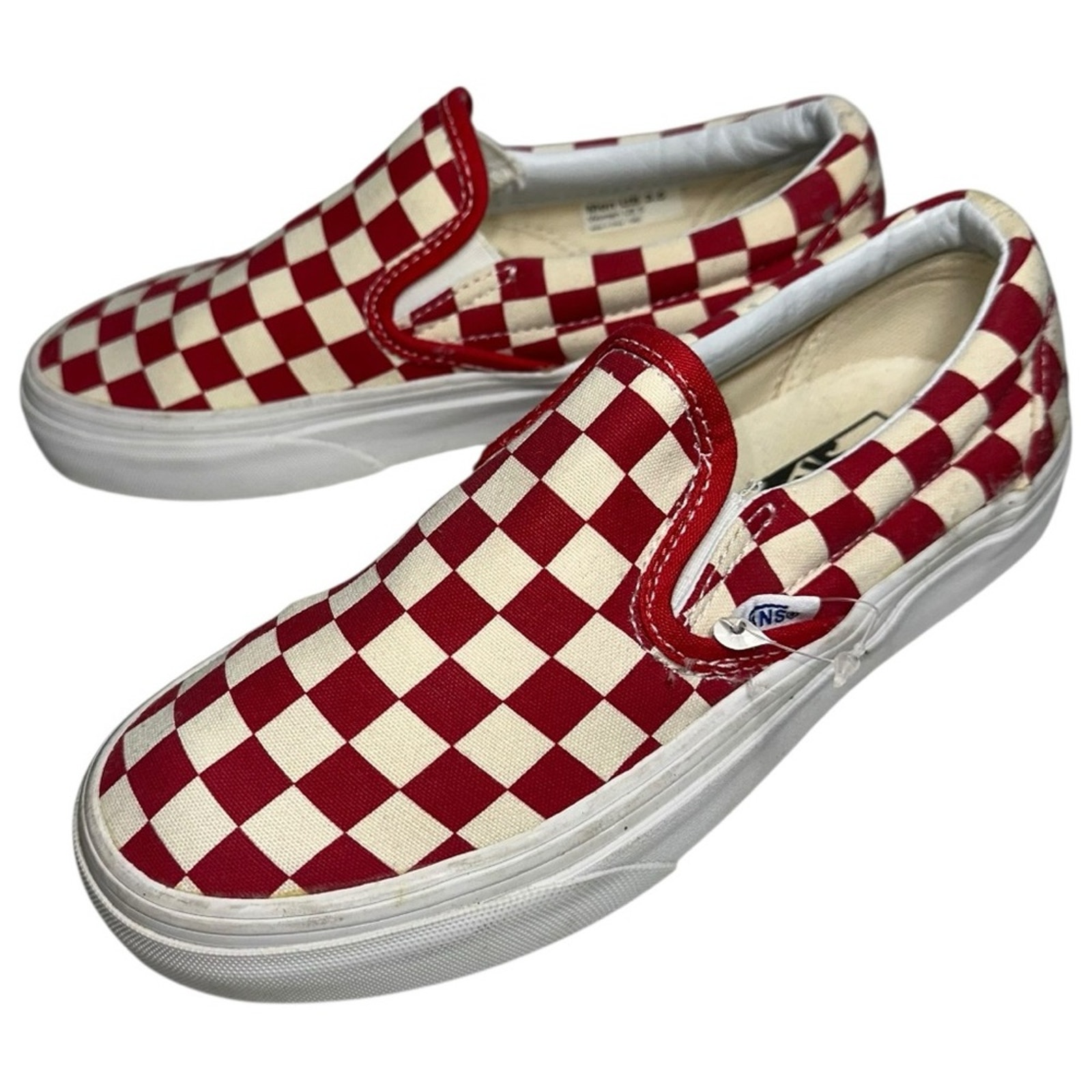 Vans Women’s Size 5 Red White Classic Checkered Slip On Sneakers