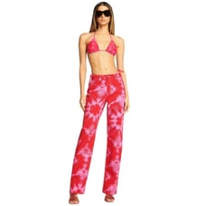 I.am.Gia Jean Red Print High Waist Wide Leg Denim Size S