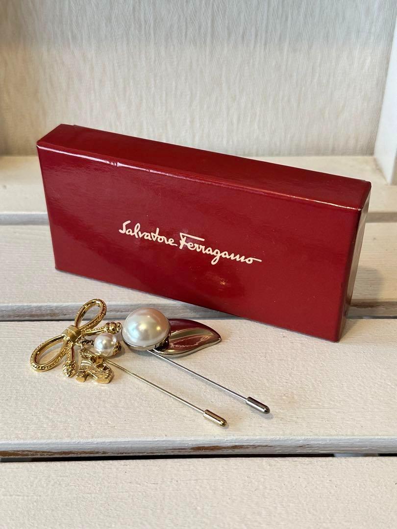 Salvatore Ferragamo Gold & Silver Brooch