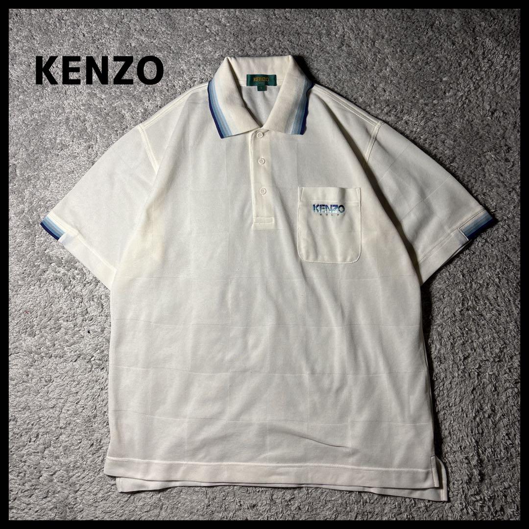 KENZO Polo Shirt with One-Point Embroidery, Logo Embroidery, Unisex, Vintage