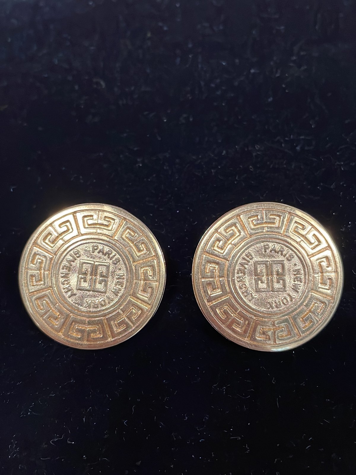 Givenchy vintage coin logo clip on earrings
