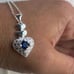 The Something Blue Heart pendant necklace in sapphire and 925