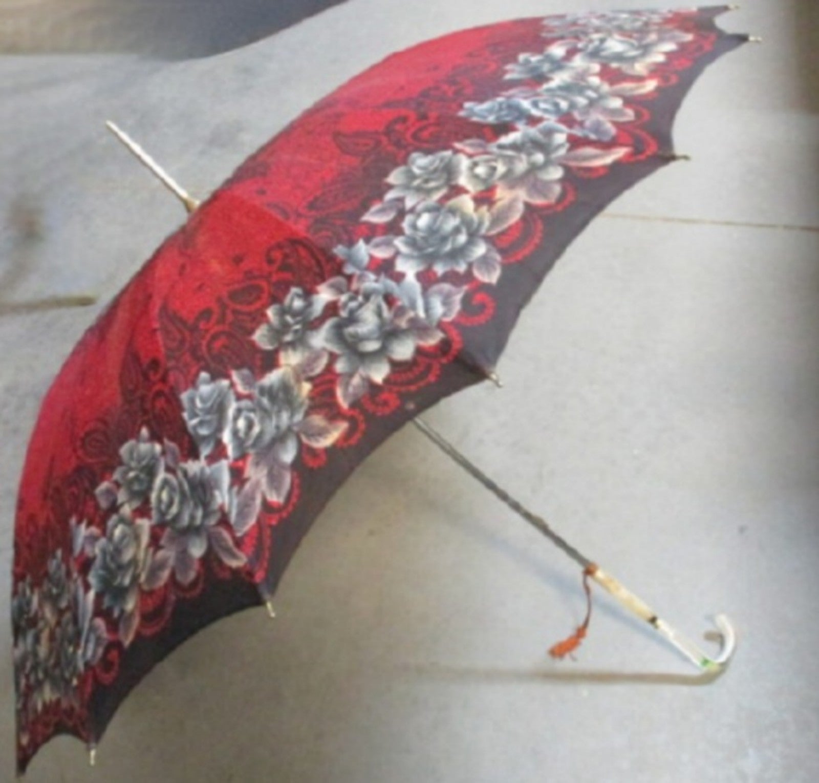Vintage lucite handle parasol umbrella.