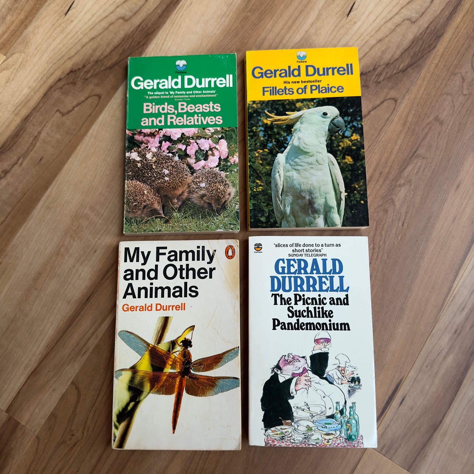 Set of 4 Gerald Durrell books vintage animals biography memoir zoology