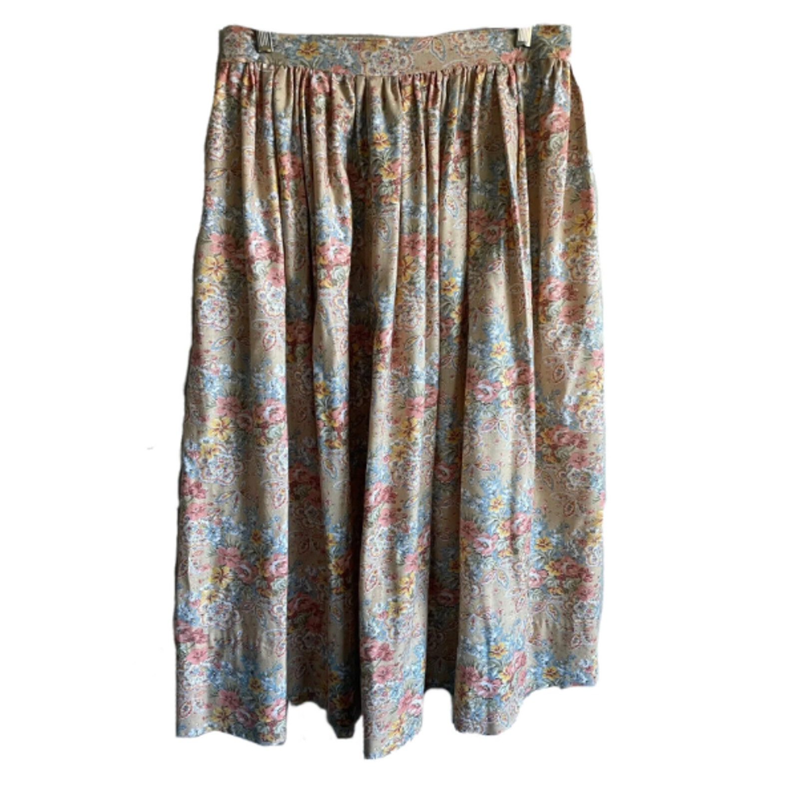Vintage Handmade Floral Boho Prairie Maxi Skirt Gunne Style