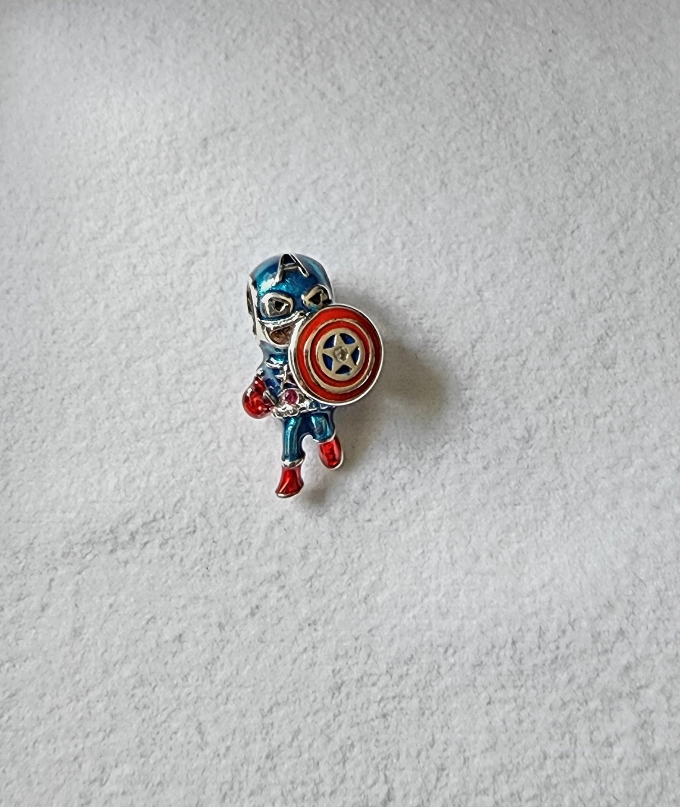 New Pandora Marvel Captain America silver charm for Jewelry bracelet