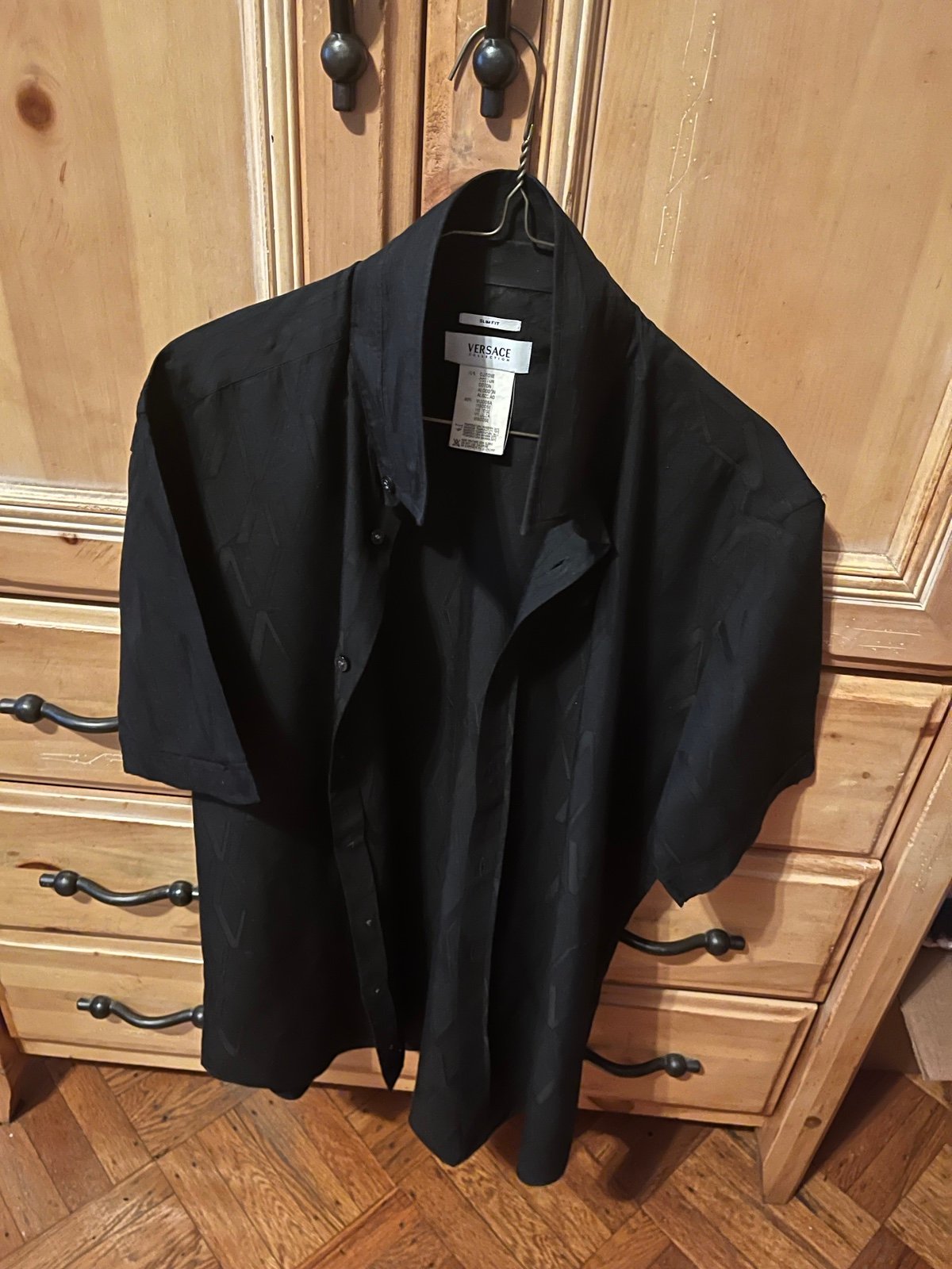 Vintage Versace dress shirt black on black slim fit