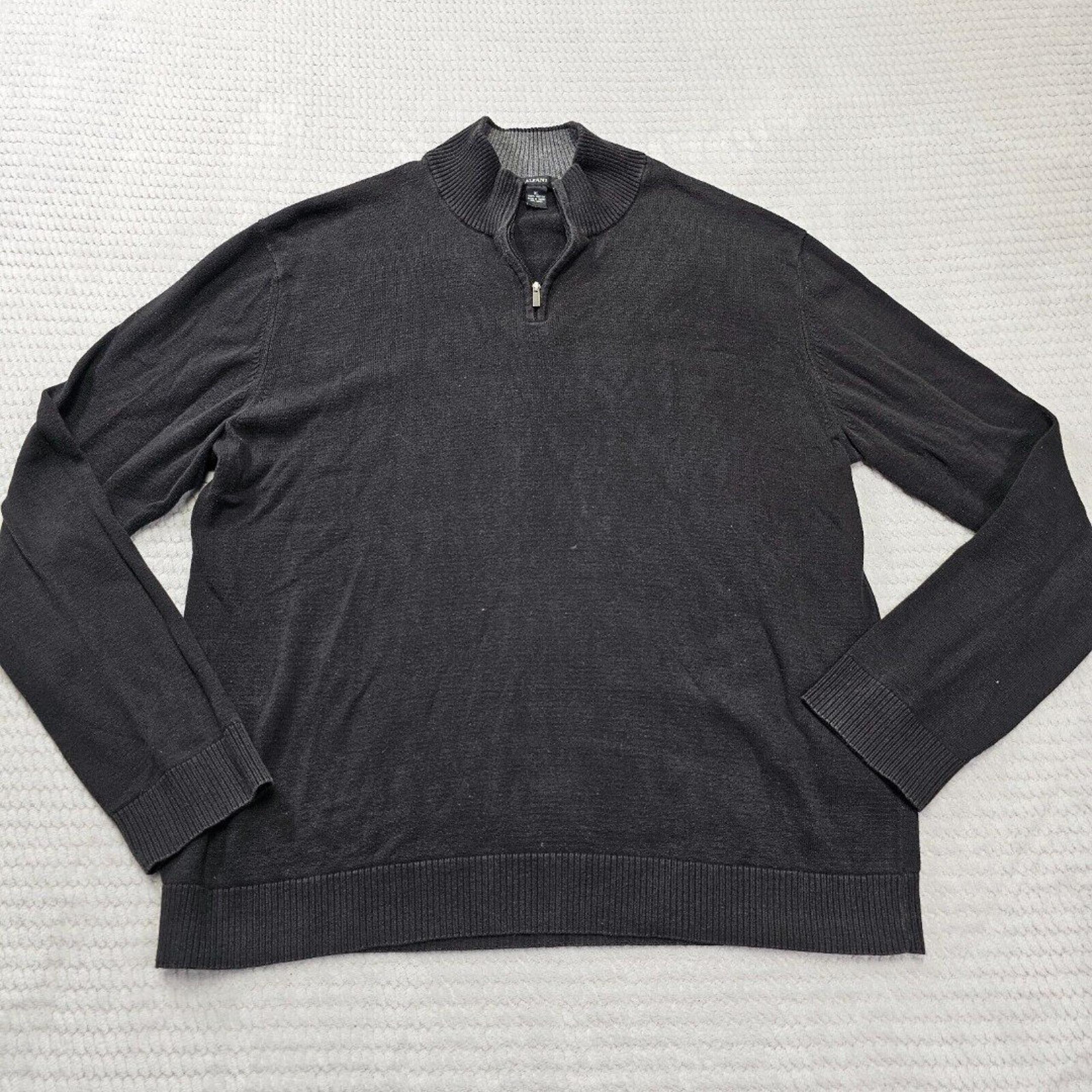 Men's Alfani Black Sweater with Collar Size XL