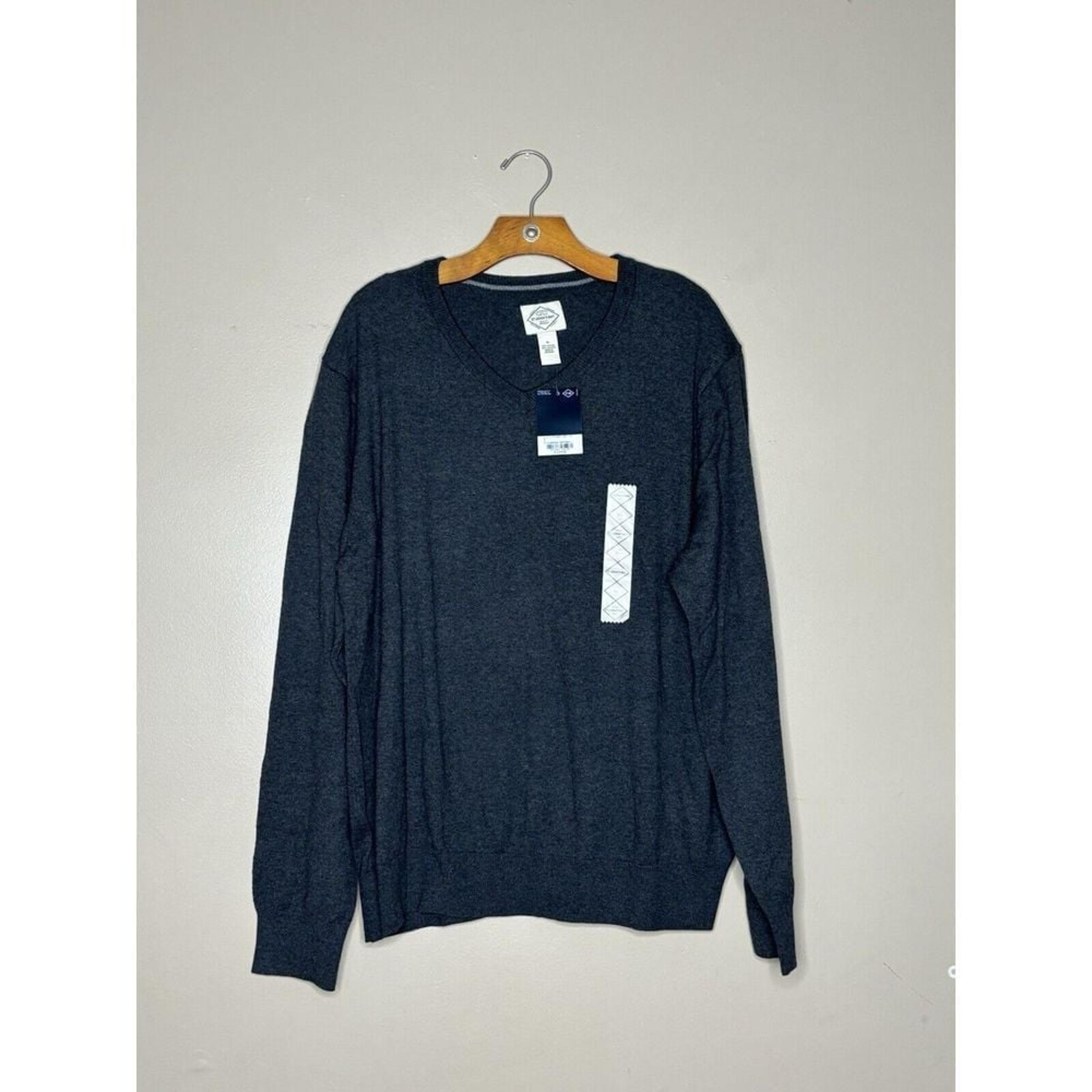 St John's Bay Men's Gray Color V Neck Sweater Size XL NEW