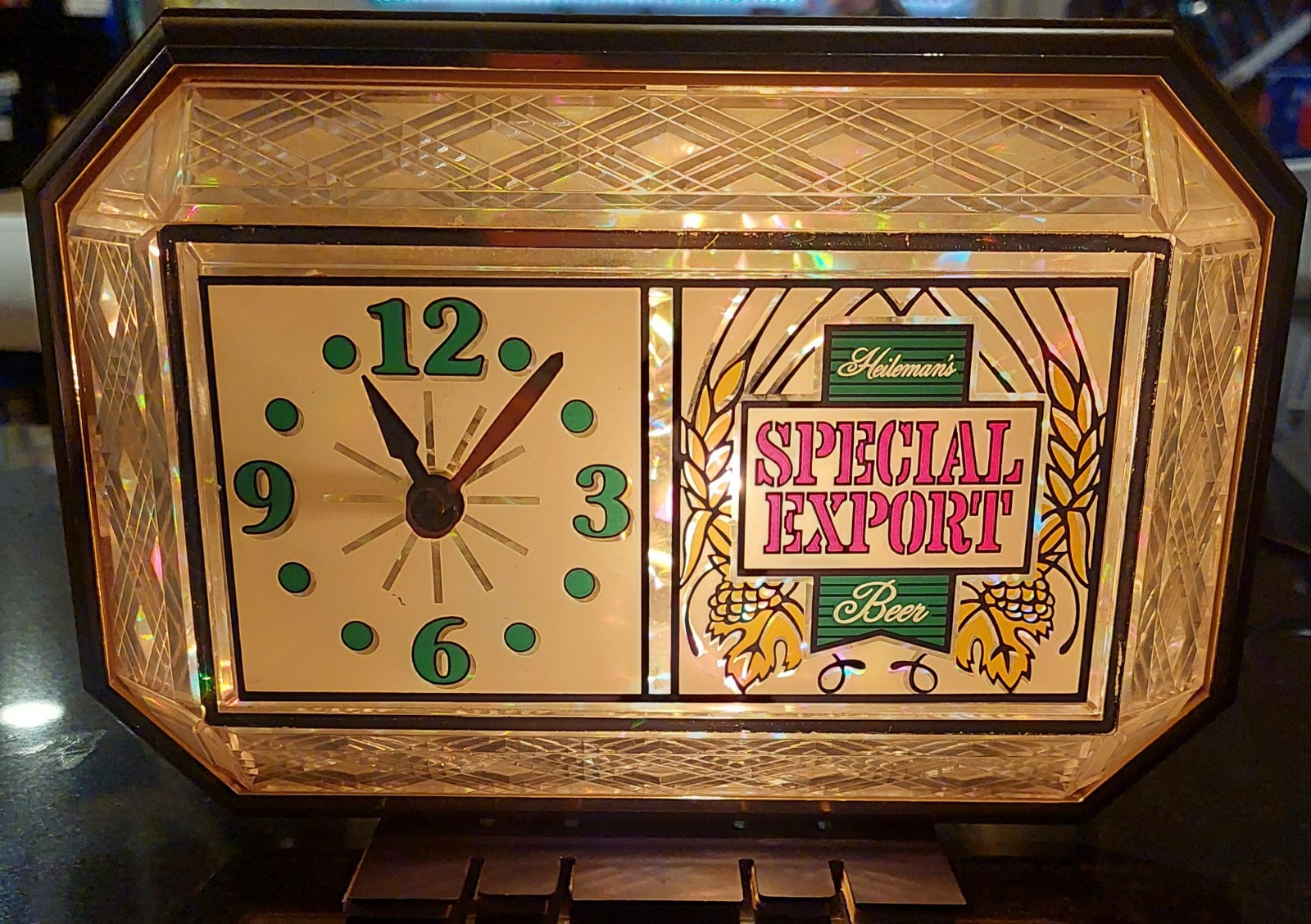 Clock vintage Heileman's Special Export Light *Clock doesn’t function, light ok*