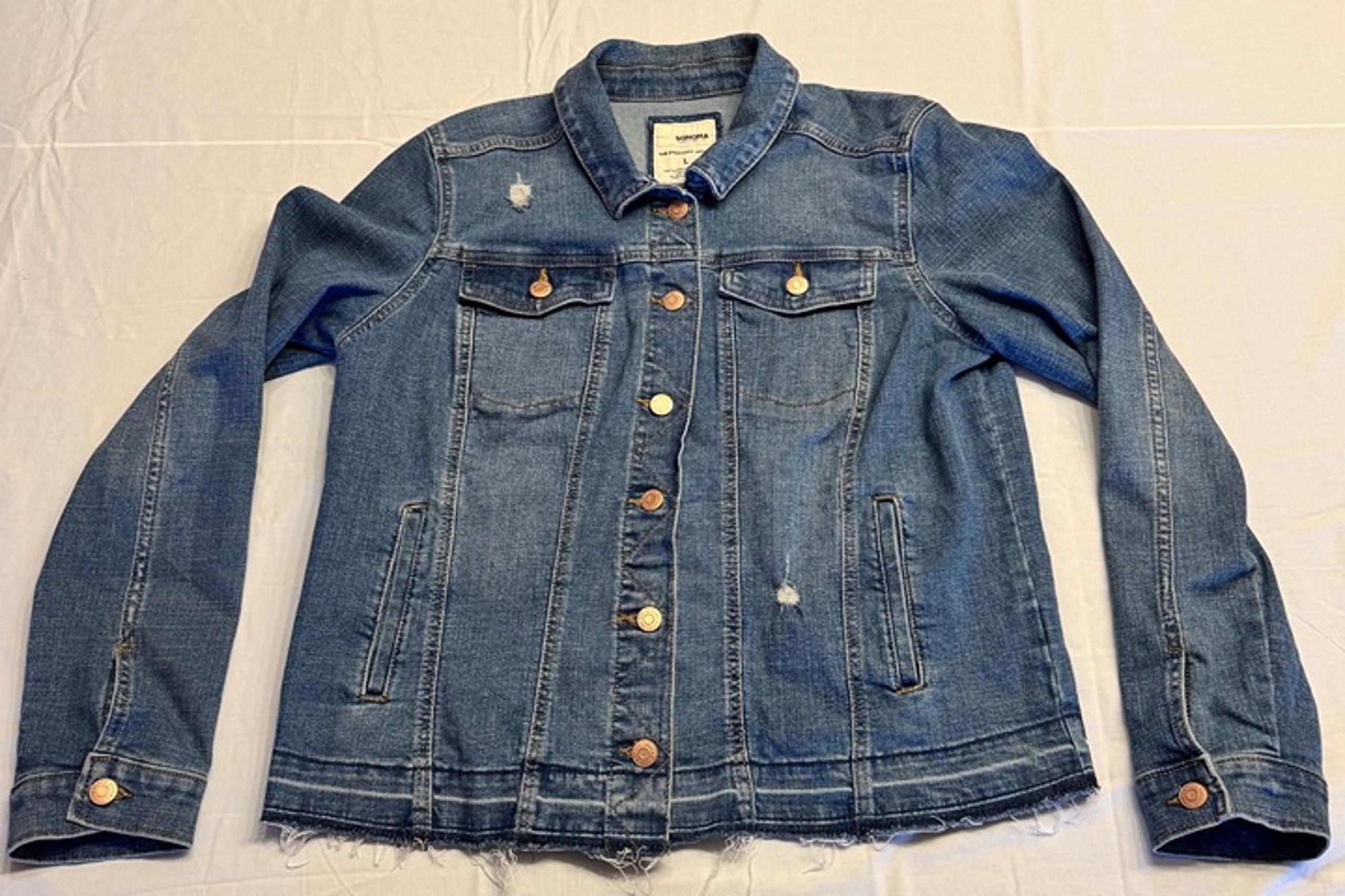 Used Womens Sonoma The Everyday Jacket Blue Jean Jacket Large