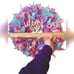 Vibrant Welcome Wreath w/ Pink& Blue Accents Perfect for Spring, Easter,& Summer